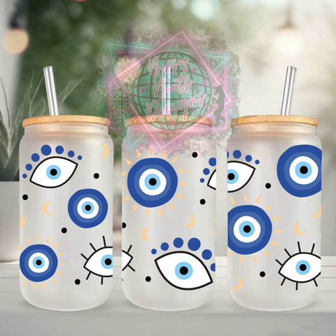 Evil Eye 16oz Glass Can