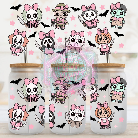 16oz UV DTF cup Wrap- Cutesy Horror