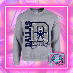 Dallas Cowboys Faux Sequin DTF Sweatshirt