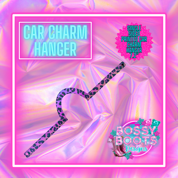 Leopard Rainbow Print Acrylic Car Charm Blank Hanger 7.2"(Single Sided)