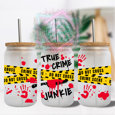 True Crime 16oz Glass Can