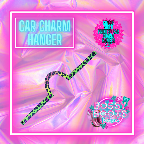 Leopard Rainbow Print Acrylic Car Charm Blank Hanger 7.2"(Single Sided)