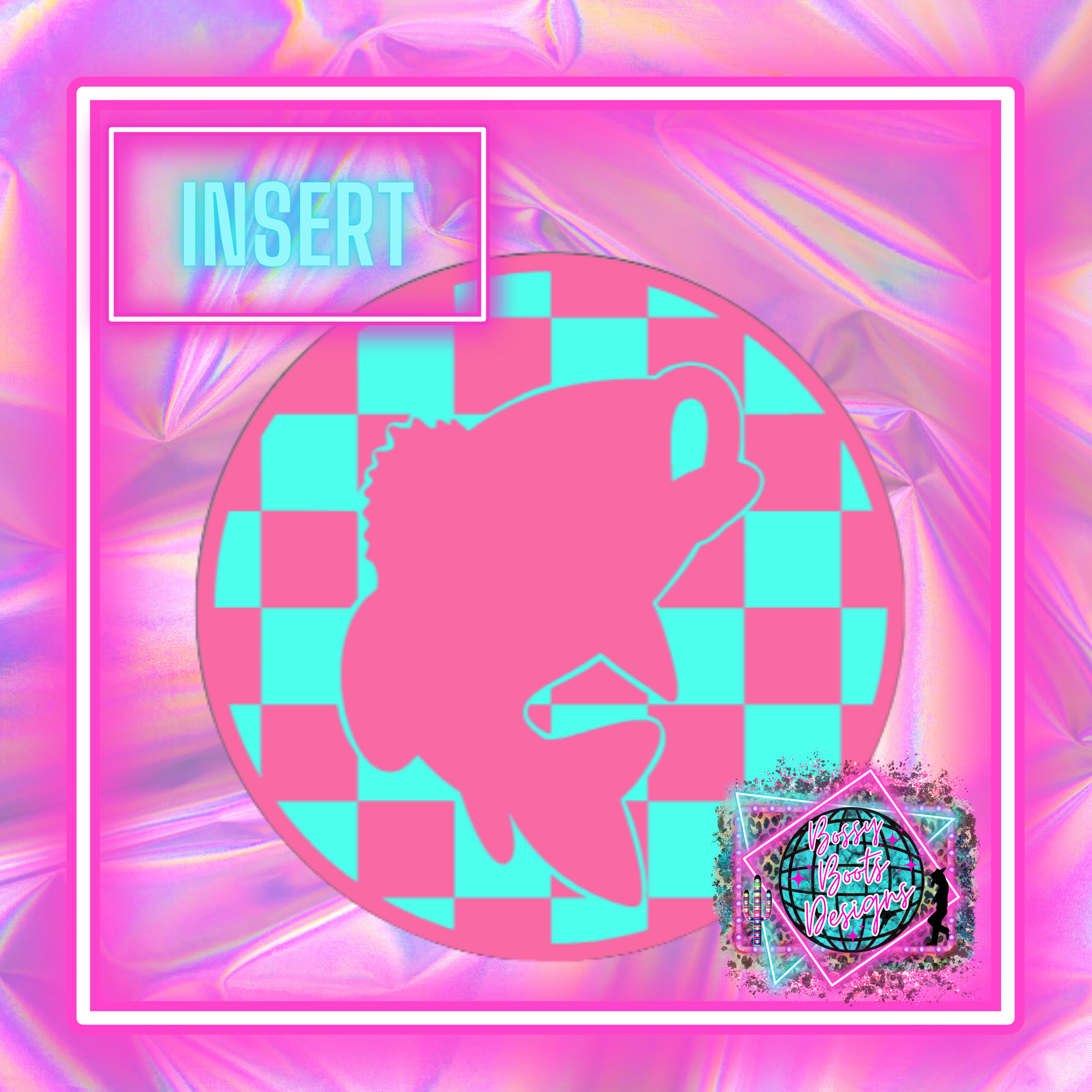 Checkered Fish Circle Insert