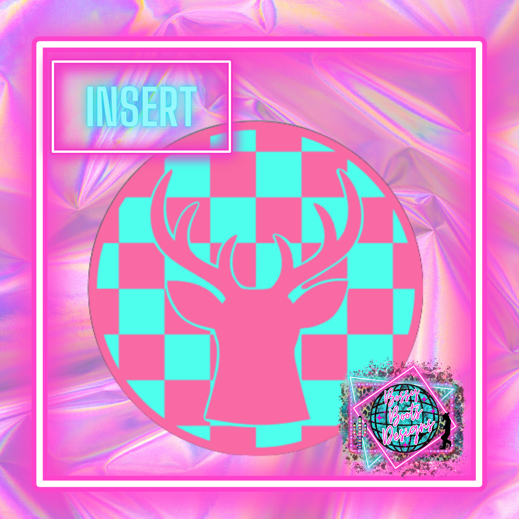 Checkered Buck Circle Insert