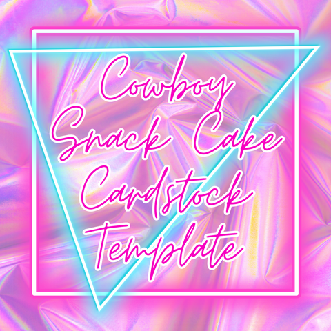 Cowboy Snack Cake Cardstock Template