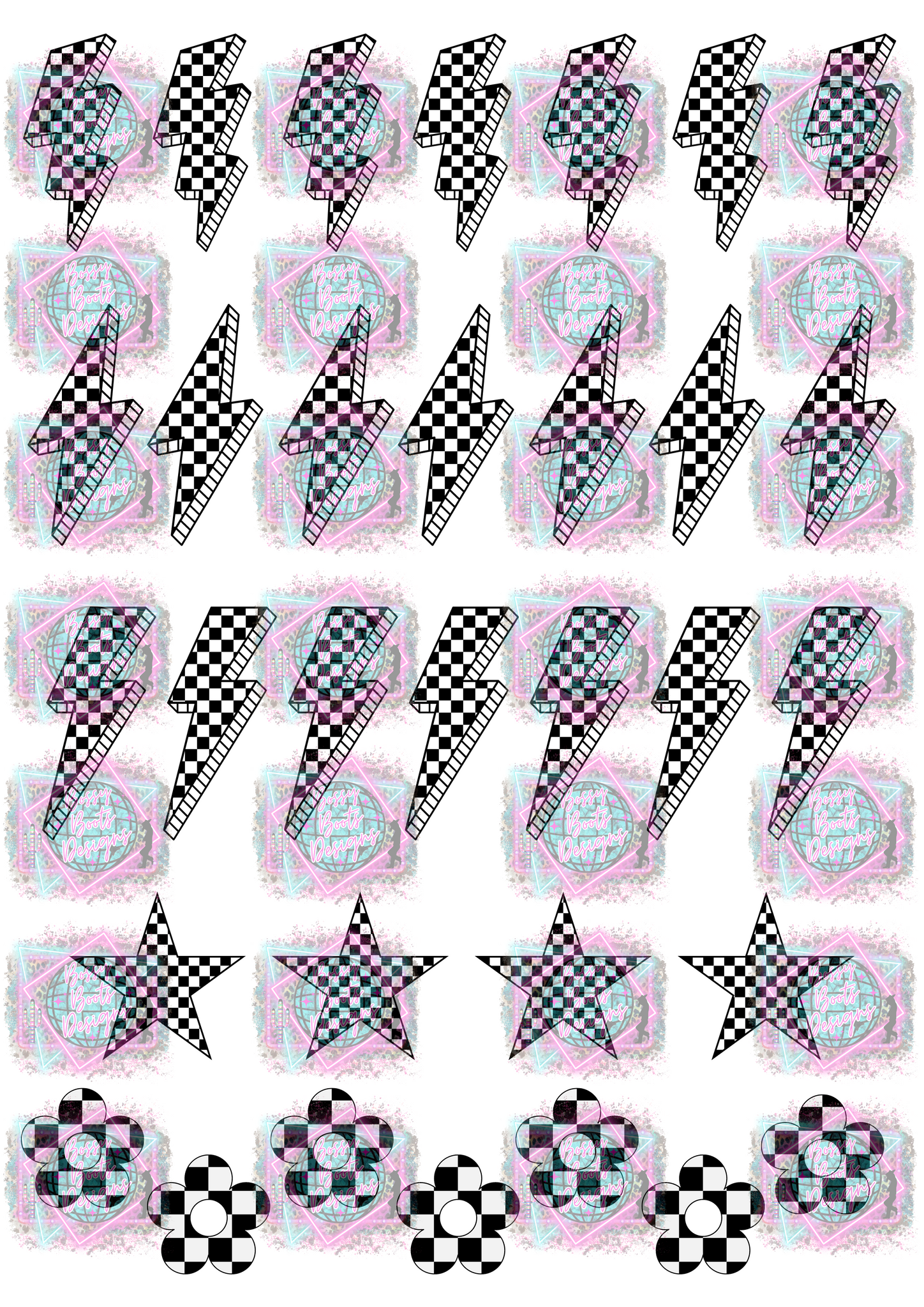 Exclusive Freshie Decal Sheet- Checkered Mix