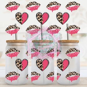 16oz UV DTF Cup Wrap- Leopard Lips