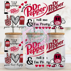 16oz UV DTF Cup Wrap- DR Pepper