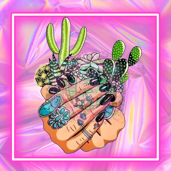 Succulent Turquoise Hands