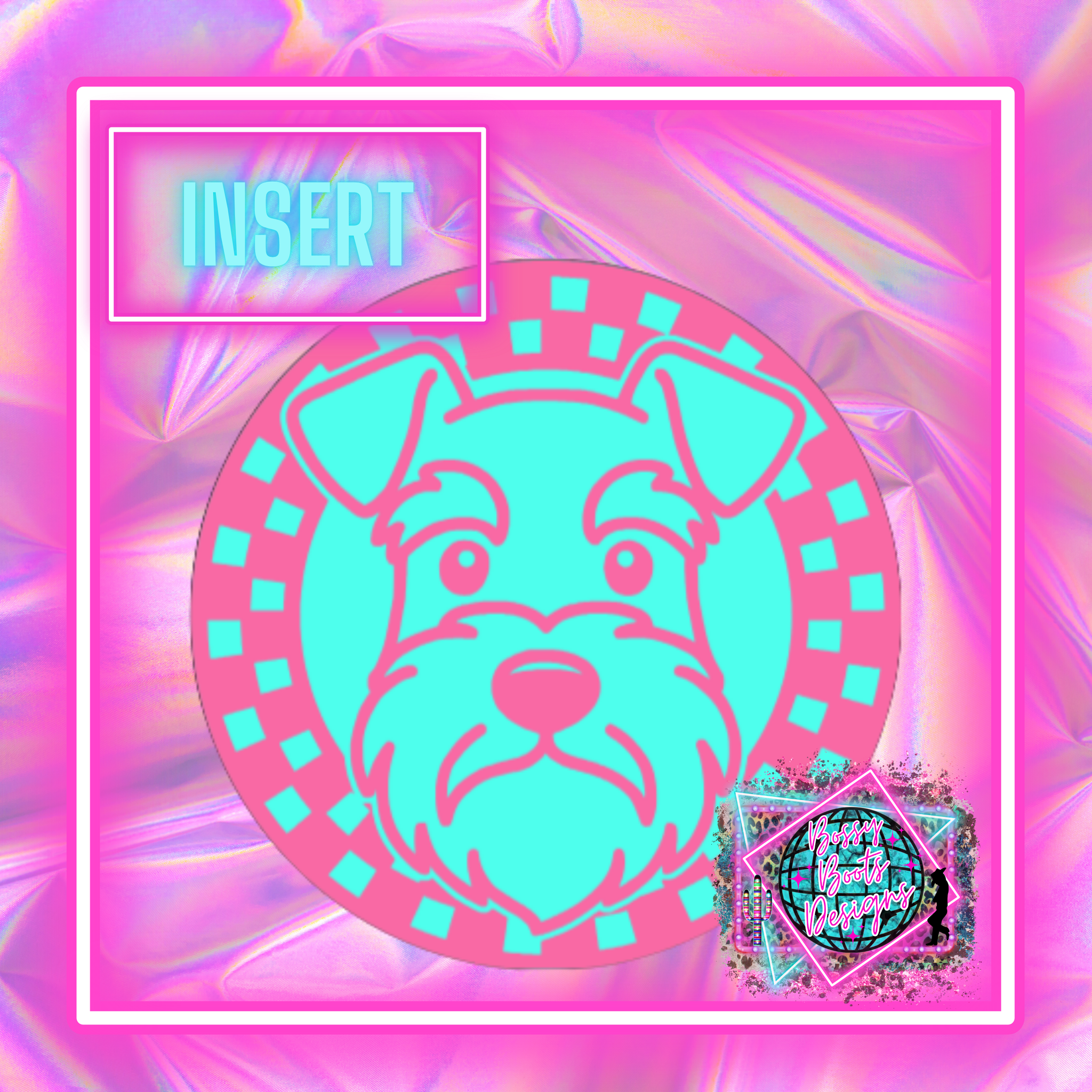 Checkered Schnauzer Circle Insert