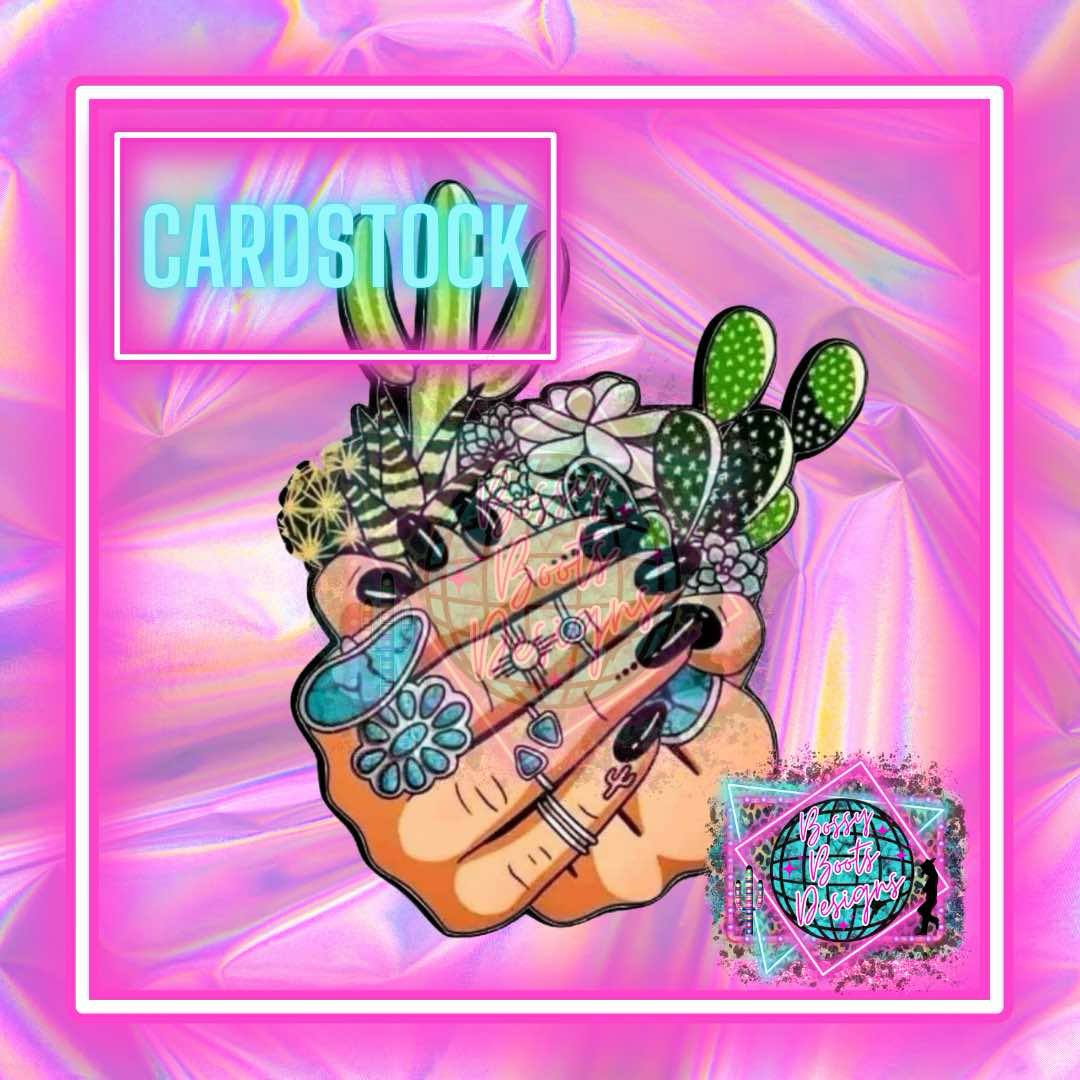 Succulent Turquoise Hands Cardstock