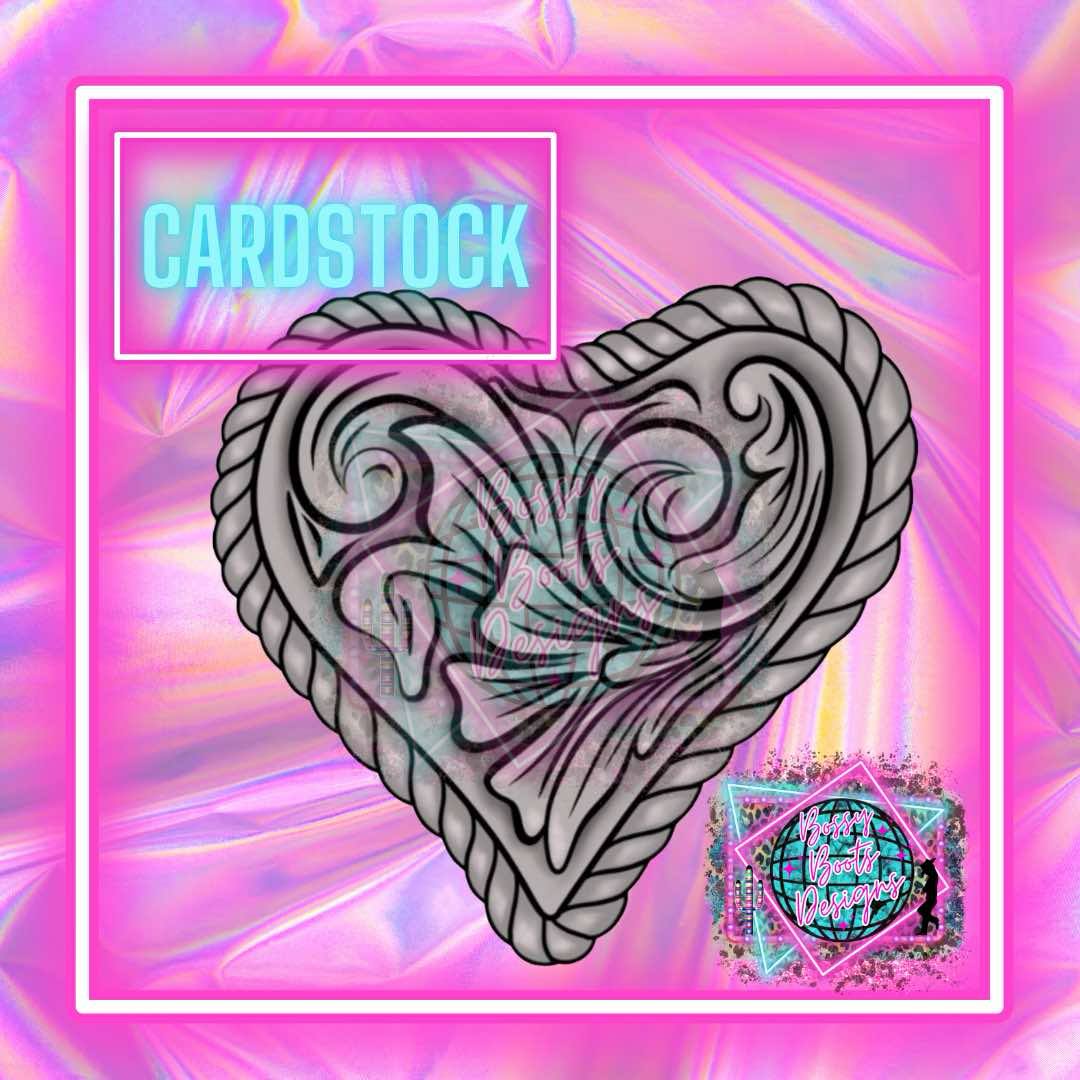 Tooled Heart Cardstock