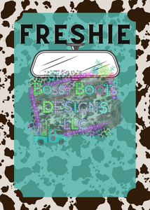 Brown Cow Print & Teal Freshie Bag File