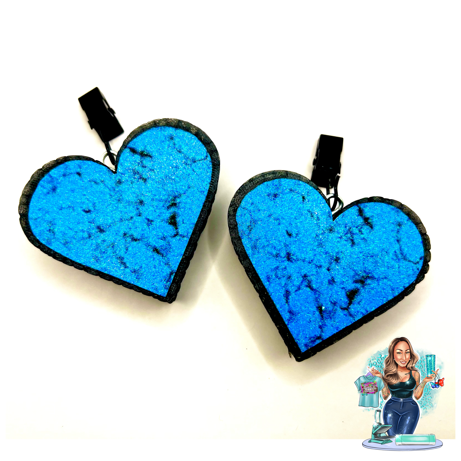 Heart Vent Clips (Turquoise Stone)