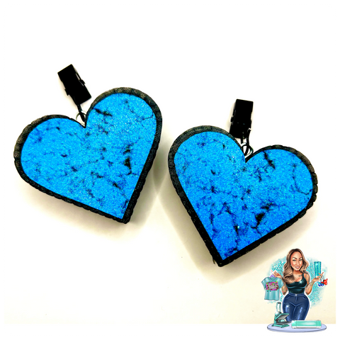 Heart Vent Clips (Turquoise Stone)