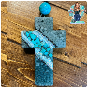 Turquoise Geode Cross