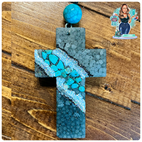 Turquoise Geode Cross