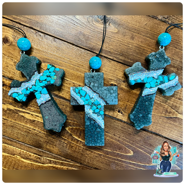 Turquoise Geode Cross