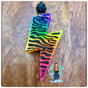 Zebra Print Rainbow Bolt