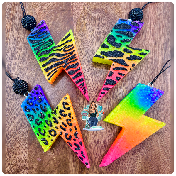 Leopard Print Rainbow Bolt