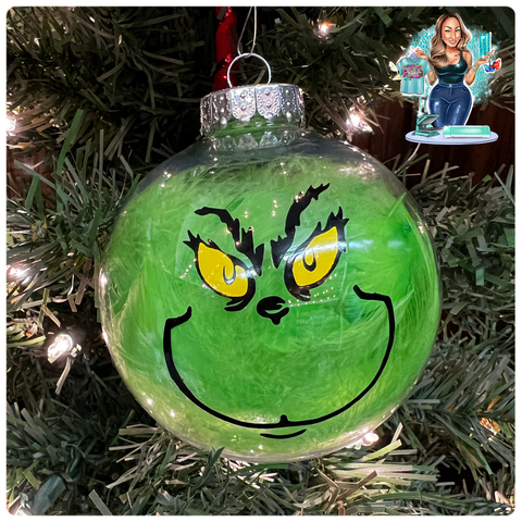 Feather Grinch Large Ball Ornament