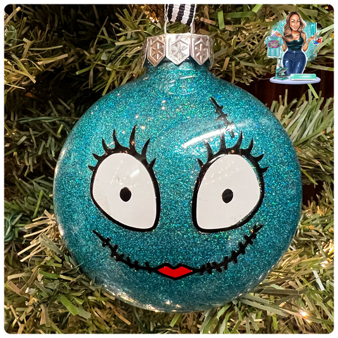 Teal Sally Large Disc Ornament