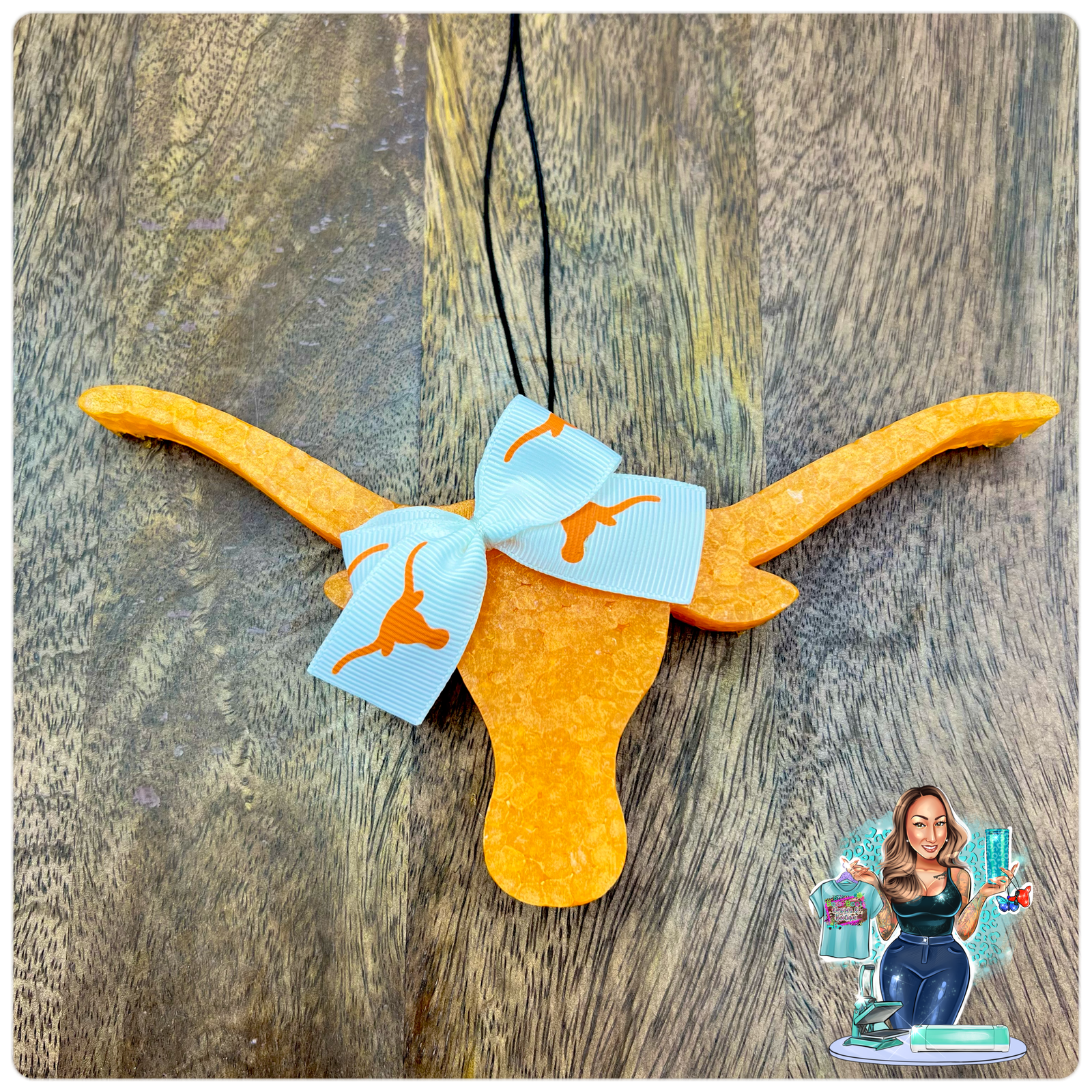 Orange Longhorn W/ Bow