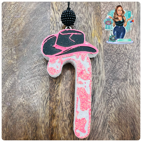 Pink Cow Print Candy Cane