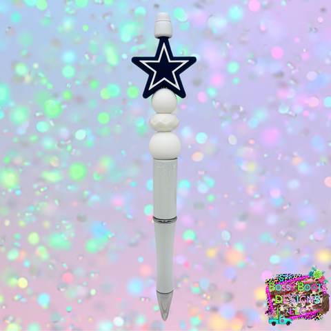 Dallas Cowboys Star Refillable Beaded Pen