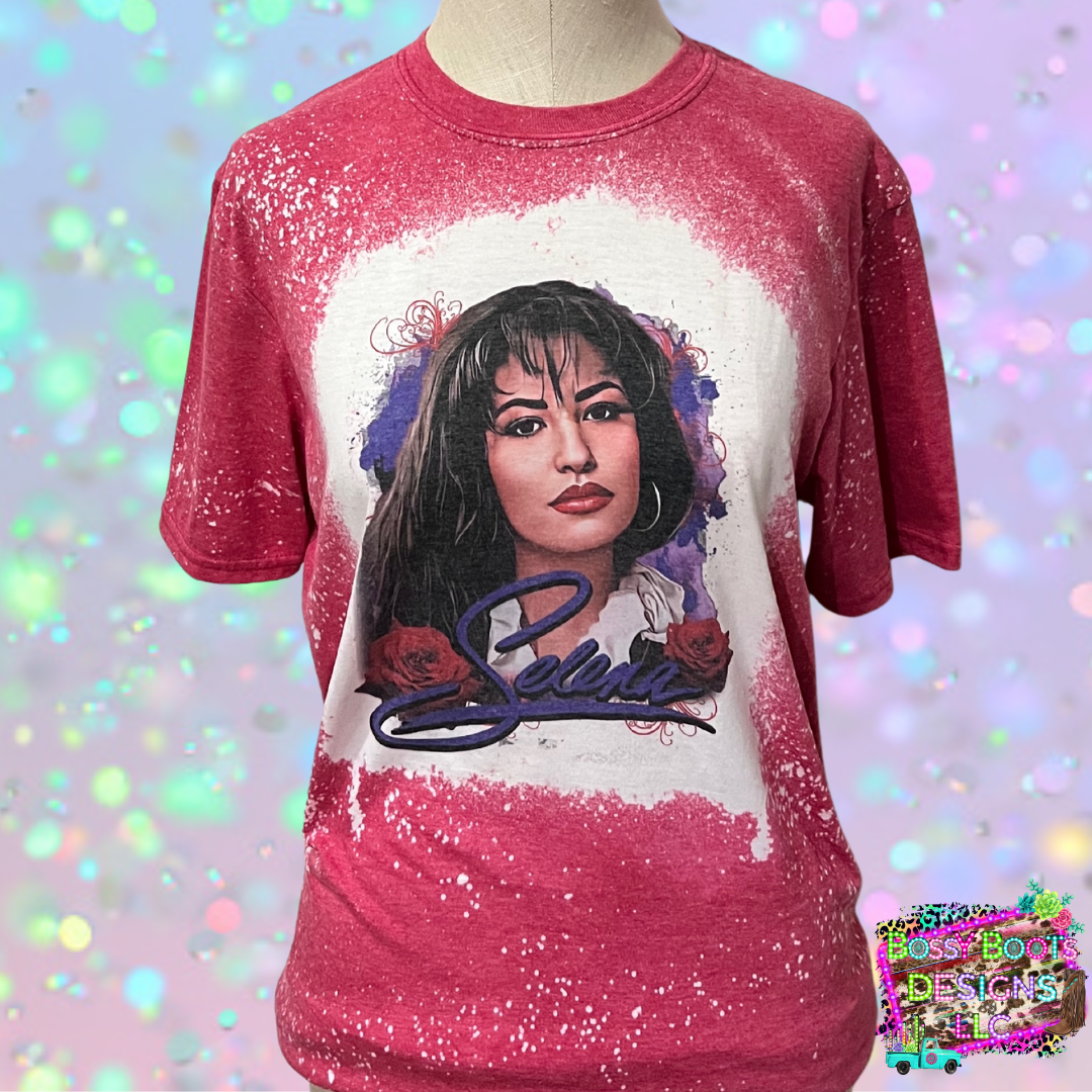 Red Selena Bleached Tee