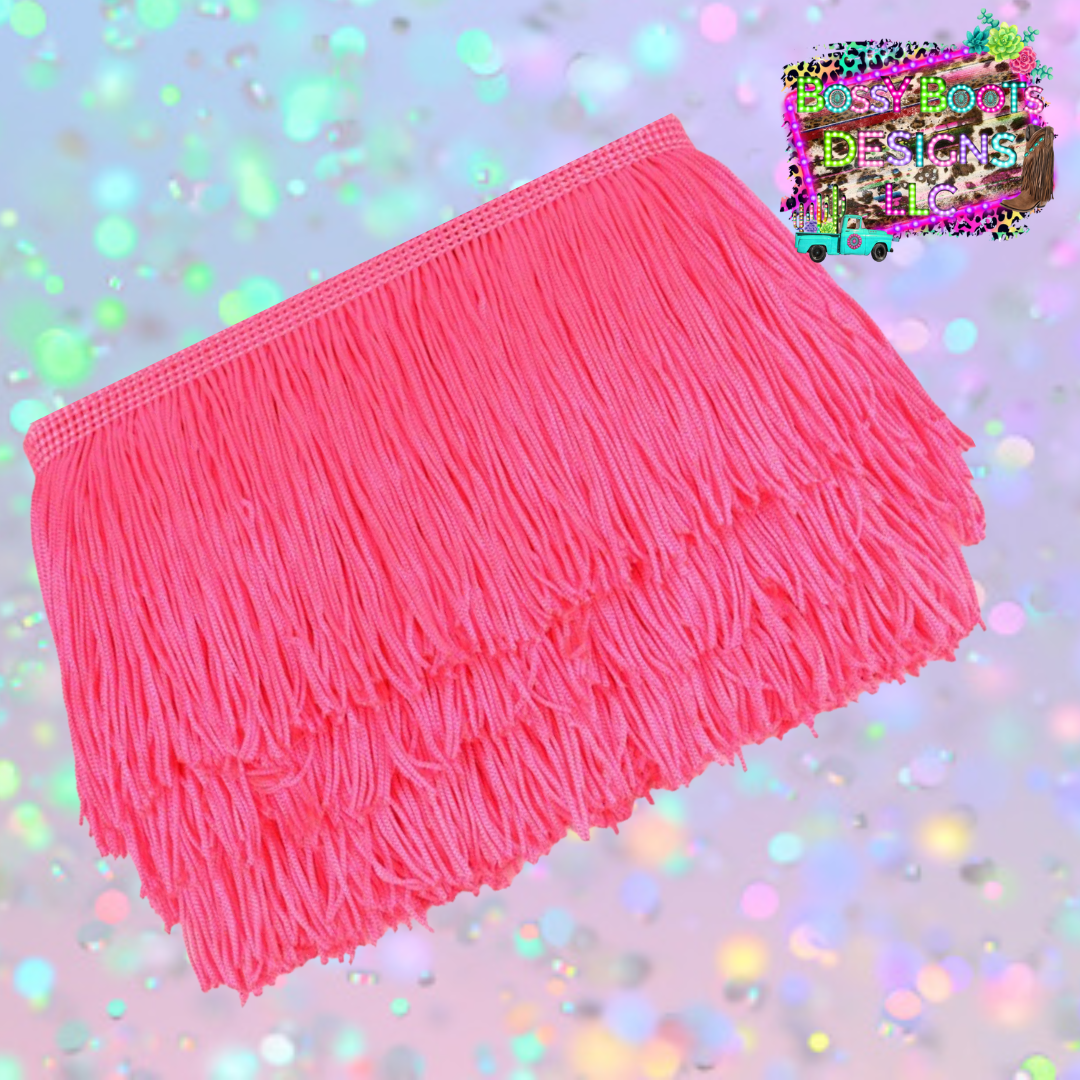 (4”)Neon Pink Fringe