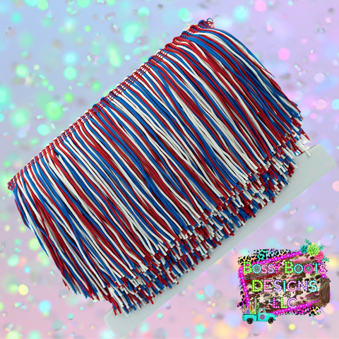 (4”)Red, White & Blue Fringe