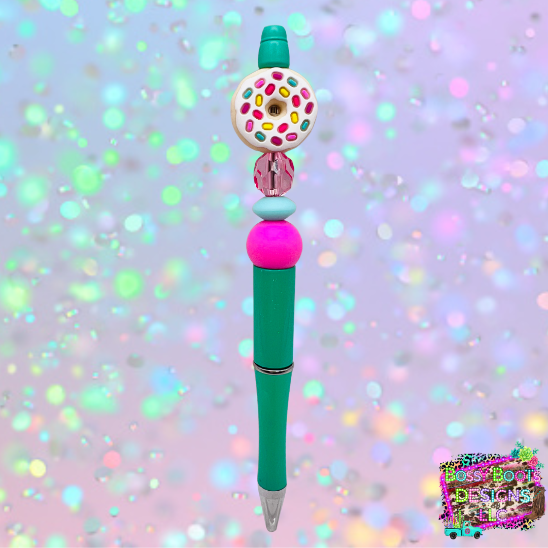 Donut Refillable Beaded Pen