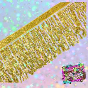 (6”) Holographic Gold Sequin Fringe