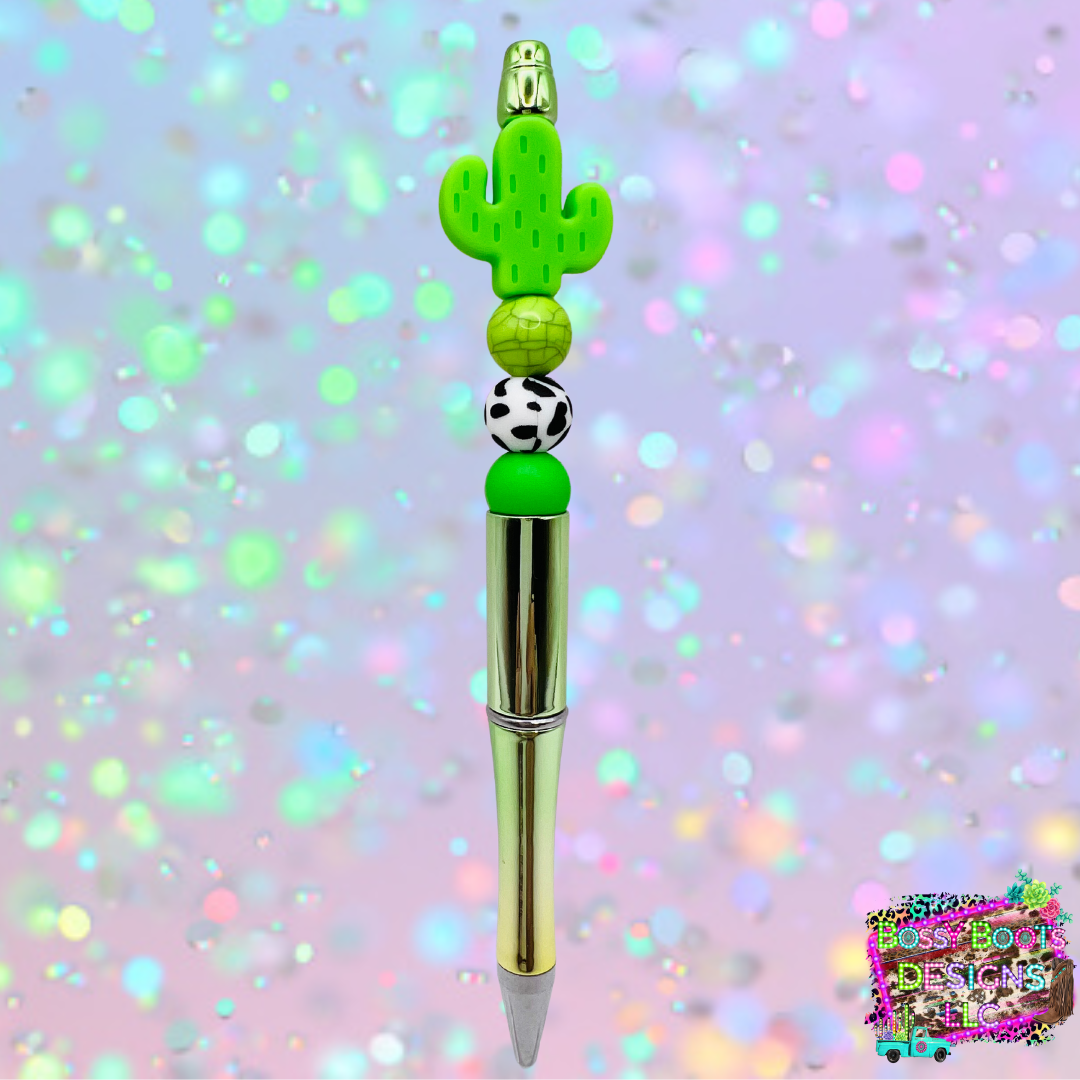 Cactus Refillable Beaded Pen