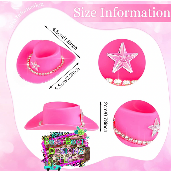 Mini Pink Bling Cowboy Hats