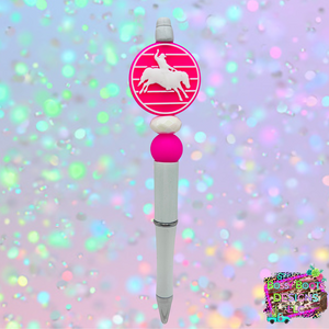 Hot Pink Rodeo Refillable Beaded Pen