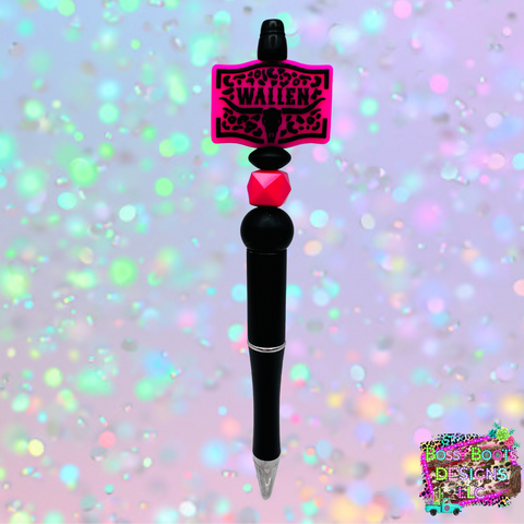 Pink Wallen Refillable Beaded Pen